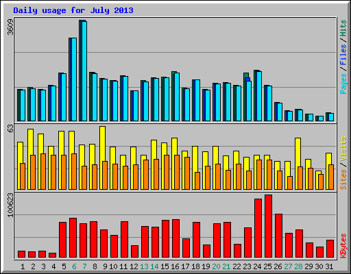 Daily usage for July 2013