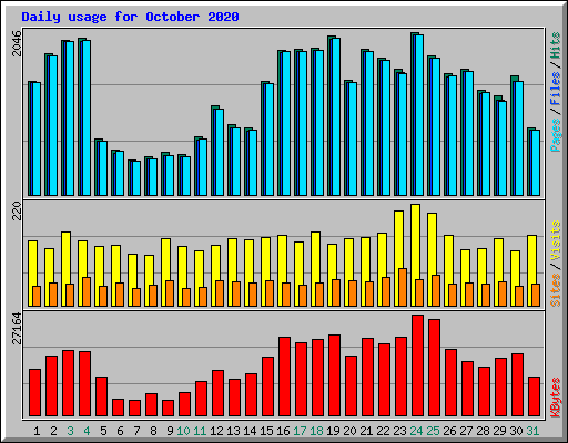Daily usage for October 2020