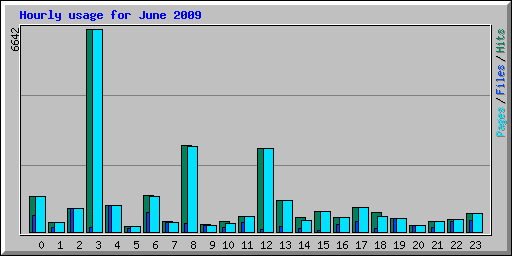 Hourly usage for June 2009