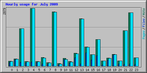 Hourly usage for July 2009