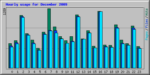 Hourly usage for December 2009