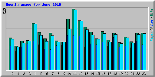 Hourly usage for June 2010