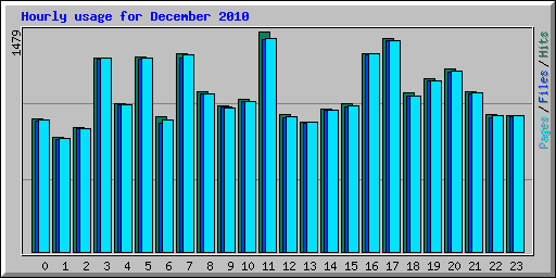 Hourly usage for December 2010
