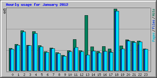 Hourly usage for January 2012