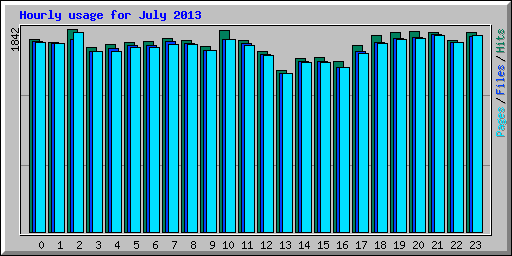 Hourly usage for July 2013