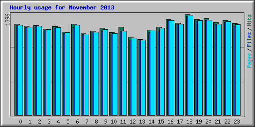 Hourly usage for November 2013