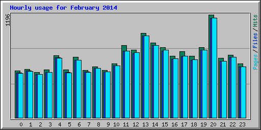 Hourly usage for February 2014