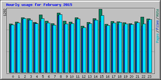 Hourly usage for February 2015