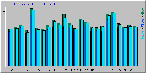 Hourly usage for July 2015