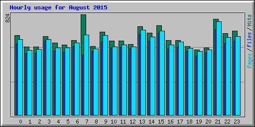 Hourly usage for August 2015