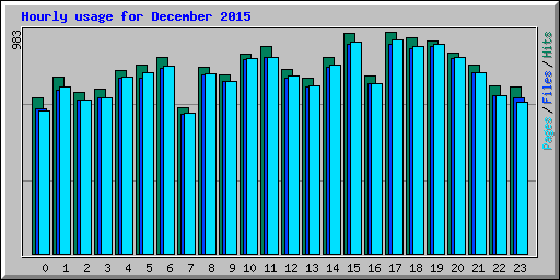 Hourly usage for December 2015