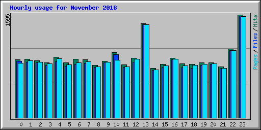 Hourly usage for November 2016