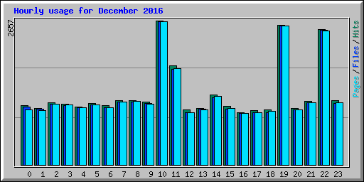 Hourly usage for December 2016