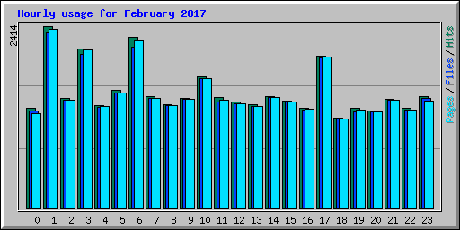 Hourly usage for February 2017