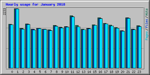 Hourly usage for January 2018