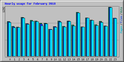Hourly usage for February 2018