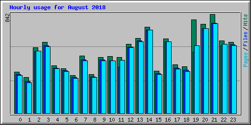 Hourly usage for August 2018