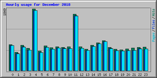 Hourly usage for December 2018