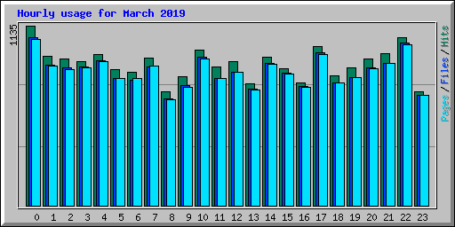 Hourly usage for March 2019
