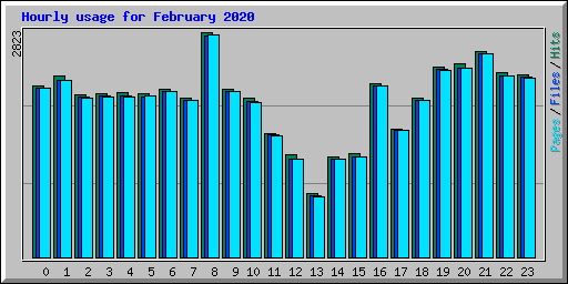 Hourly usage for February 2020