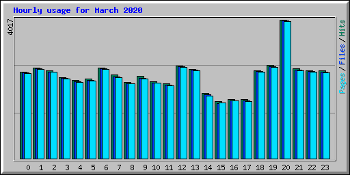 Hourly usage for March 2020