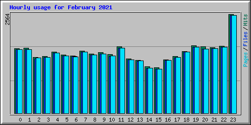 Hourly usage for February 2021